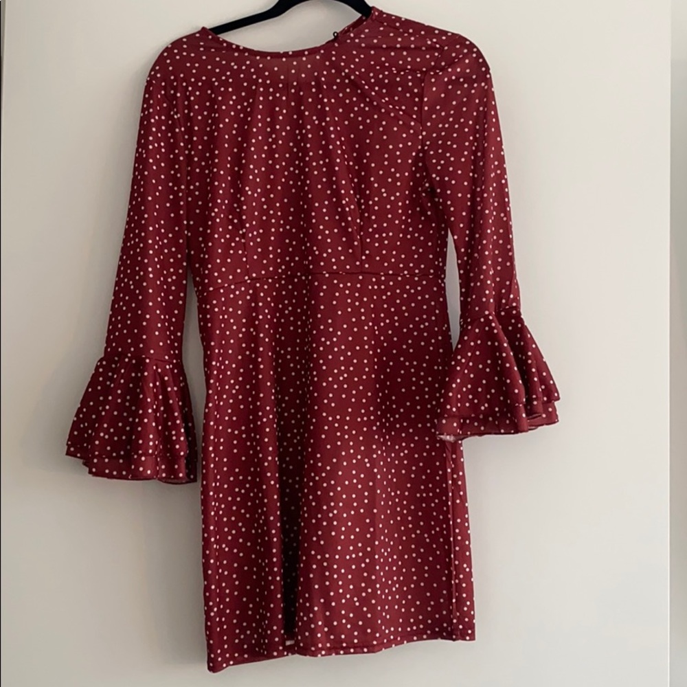 Dark red mini dress